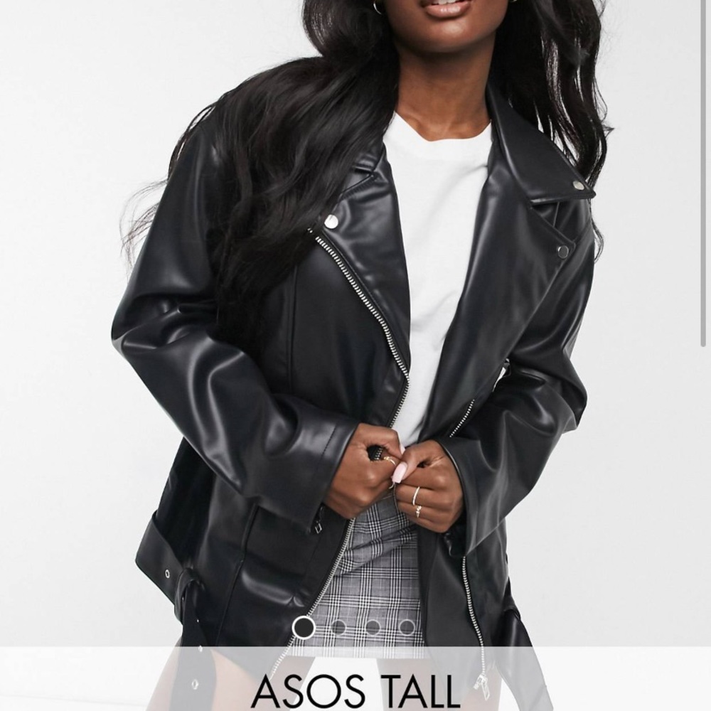 Over sized faux leather jacket